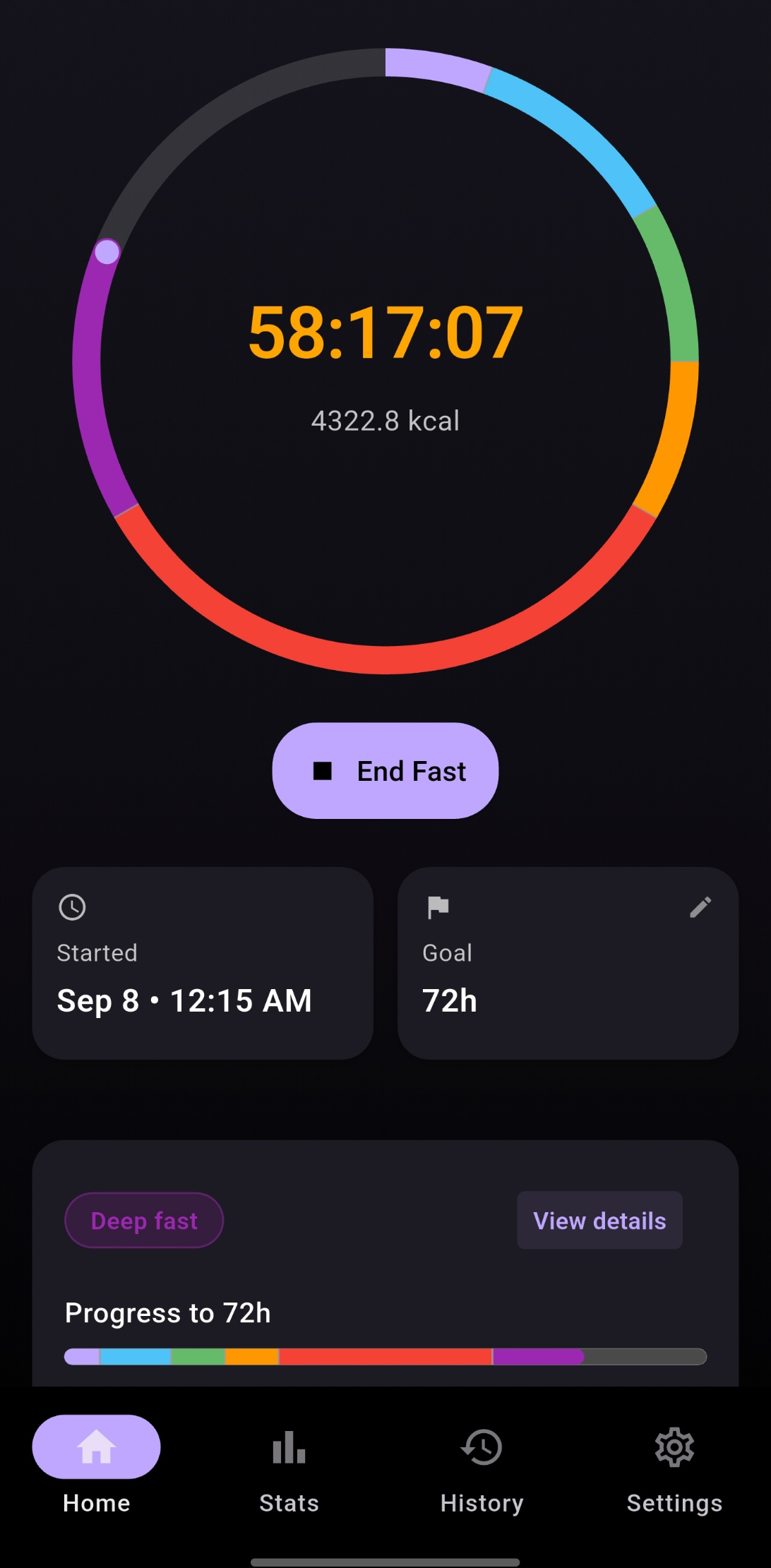 Do Not Eat fasting timer screenshot